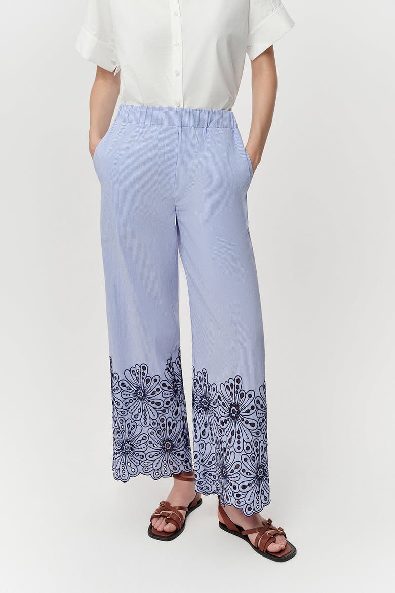 Abrial Elastic Waist Straight Leg Pants, Alternate, color, Multi Color