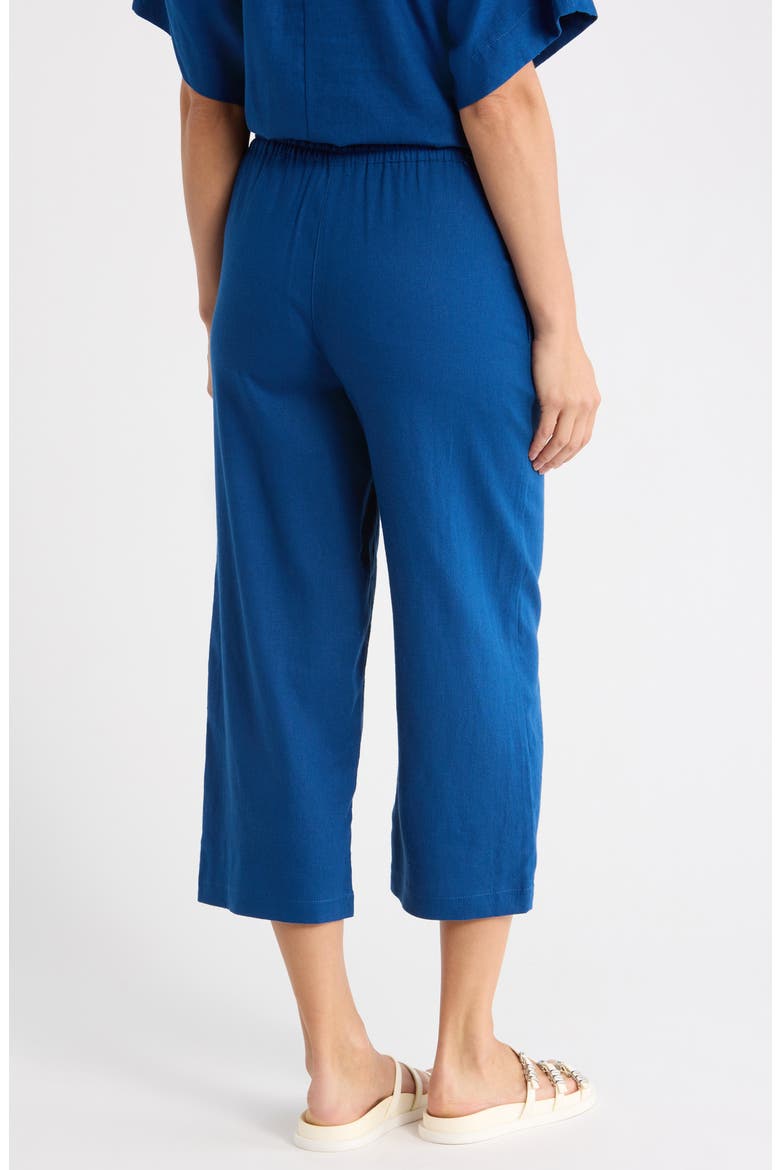 Drawstring Waist Linen Blend Pants, Alternate, color, ADMIRAL