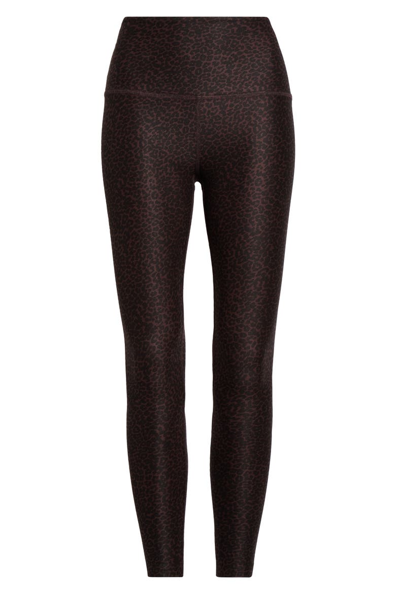 SoftMark Caught in the Midi High Waist Leggings, Main, color, COCOA PLUM LEOPARD
