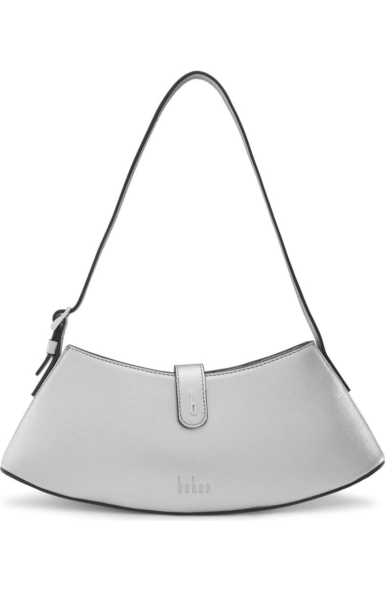 behno Mini Ruth Metallic Leather Shoulder Bag, Main, color, Silver