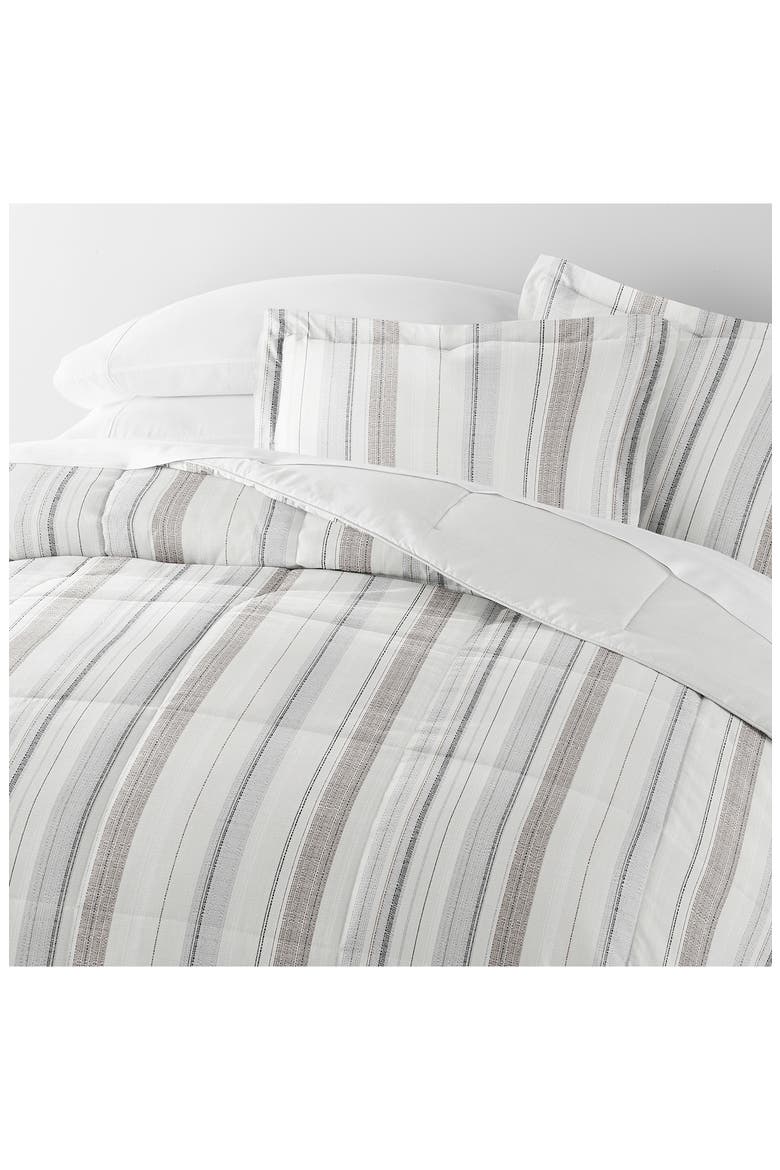 Vintage Stripe Reversible 3-Piece Comforter Set, Alternate, color, DUNE