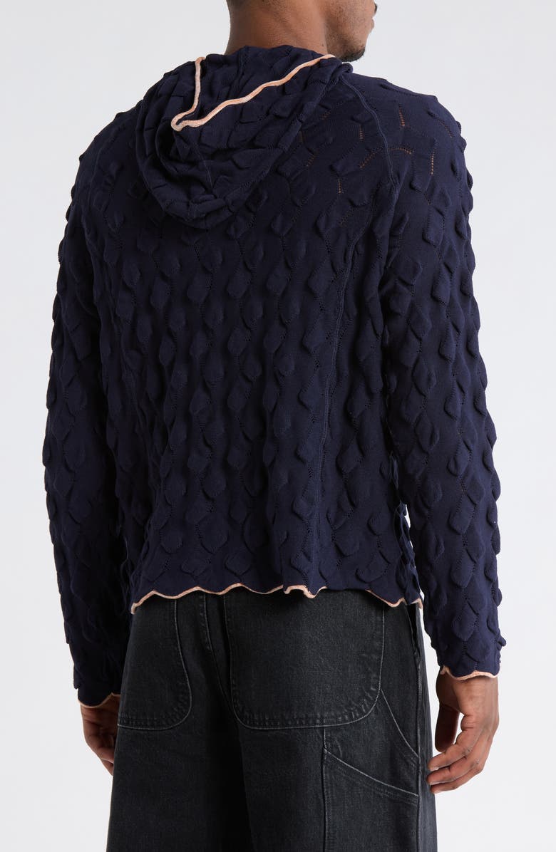 Brain Dead Bubble Knit Hoodie, Alternate, color, Midnight Blue