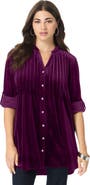 Roaman's Pintuck Velour Tunic