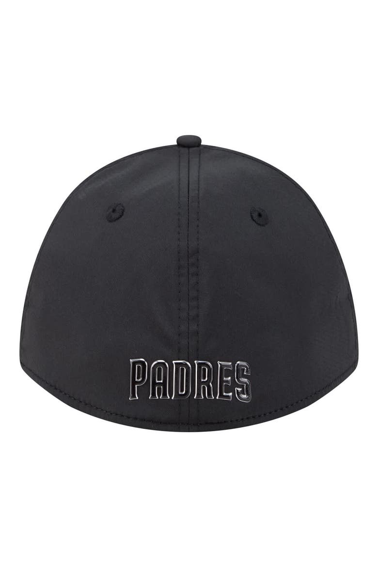 Men's New Era  Black San Diego Padres Metallic 39THIRTY M-Crown Flex Hat, Alternate, color, Black