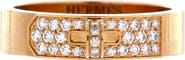 Pre-Owned Hermes Kelly Ring 18K Yellow Gold with Pave Diamonds PM