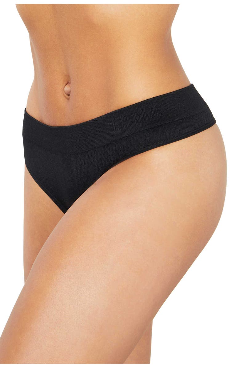 LDMA Low Hide Ribbed Thong, Alternate, color, Black