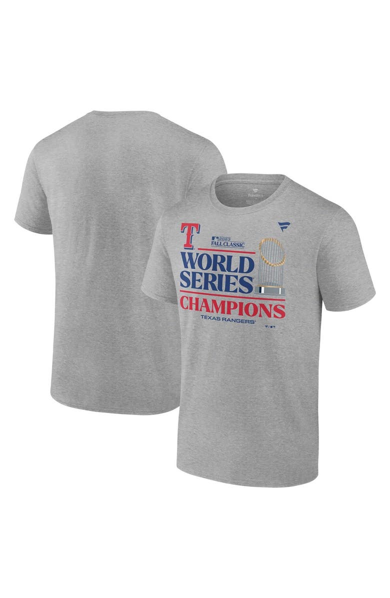 PROFILE Men's Fanatics Branded  Heather Gray Texas Rangers 2023 World Series Champions Locker Room Big & Tall T-Shirt, Main, color, 