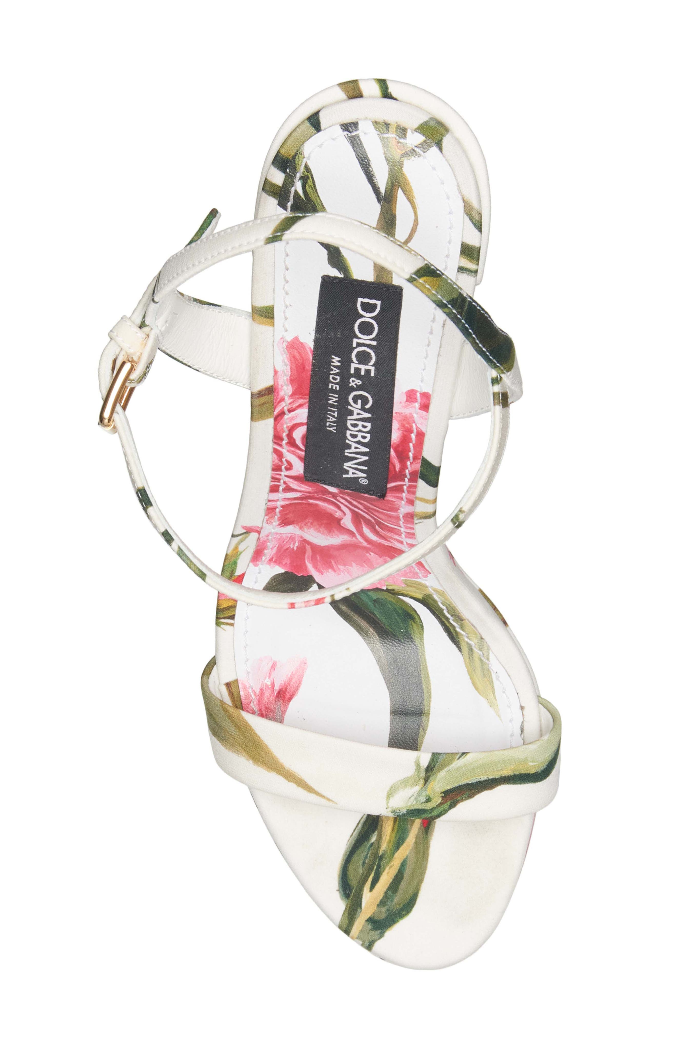 Dolce&Gabbana Keira Floral Block Heel Platform Sandal, Alternate, color, Garofani New F.bco