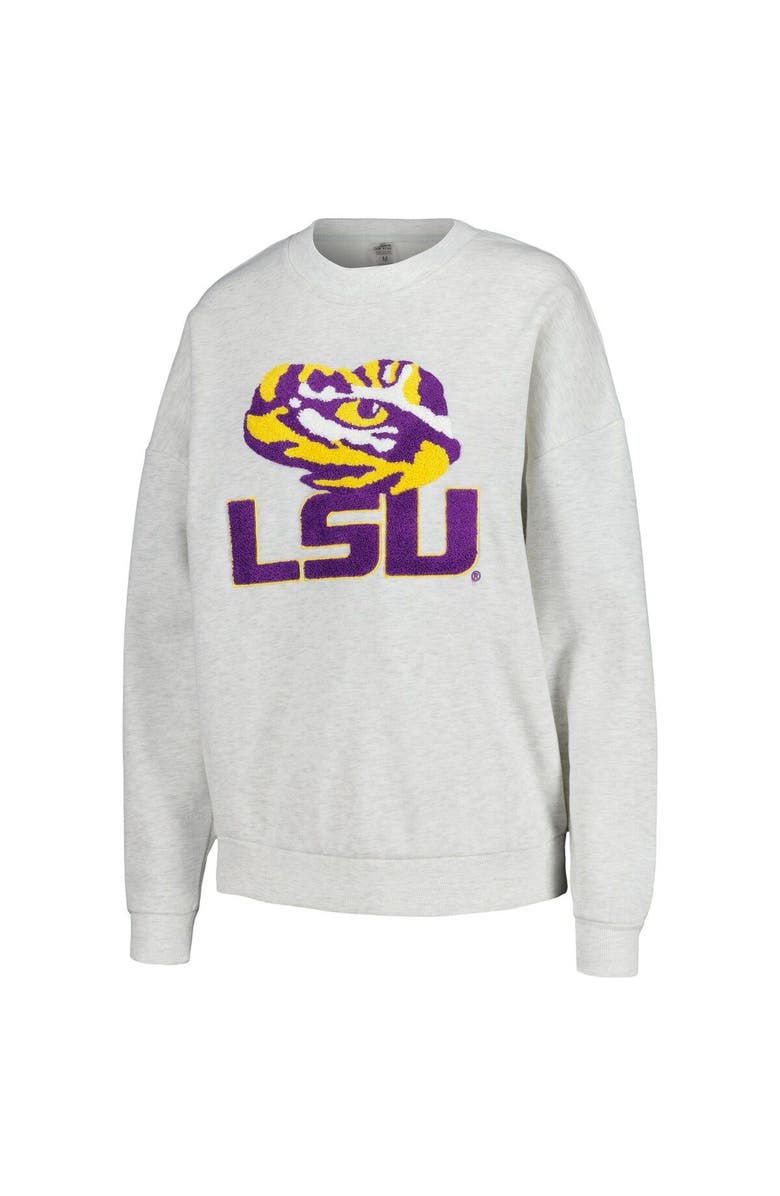 GAMEDAY COUTURE Women's Gameday Couture Ash LSU Tigers Team Effort Pullover Sweatshirt & Shorts Sleep Set, Alternate, color, Ash