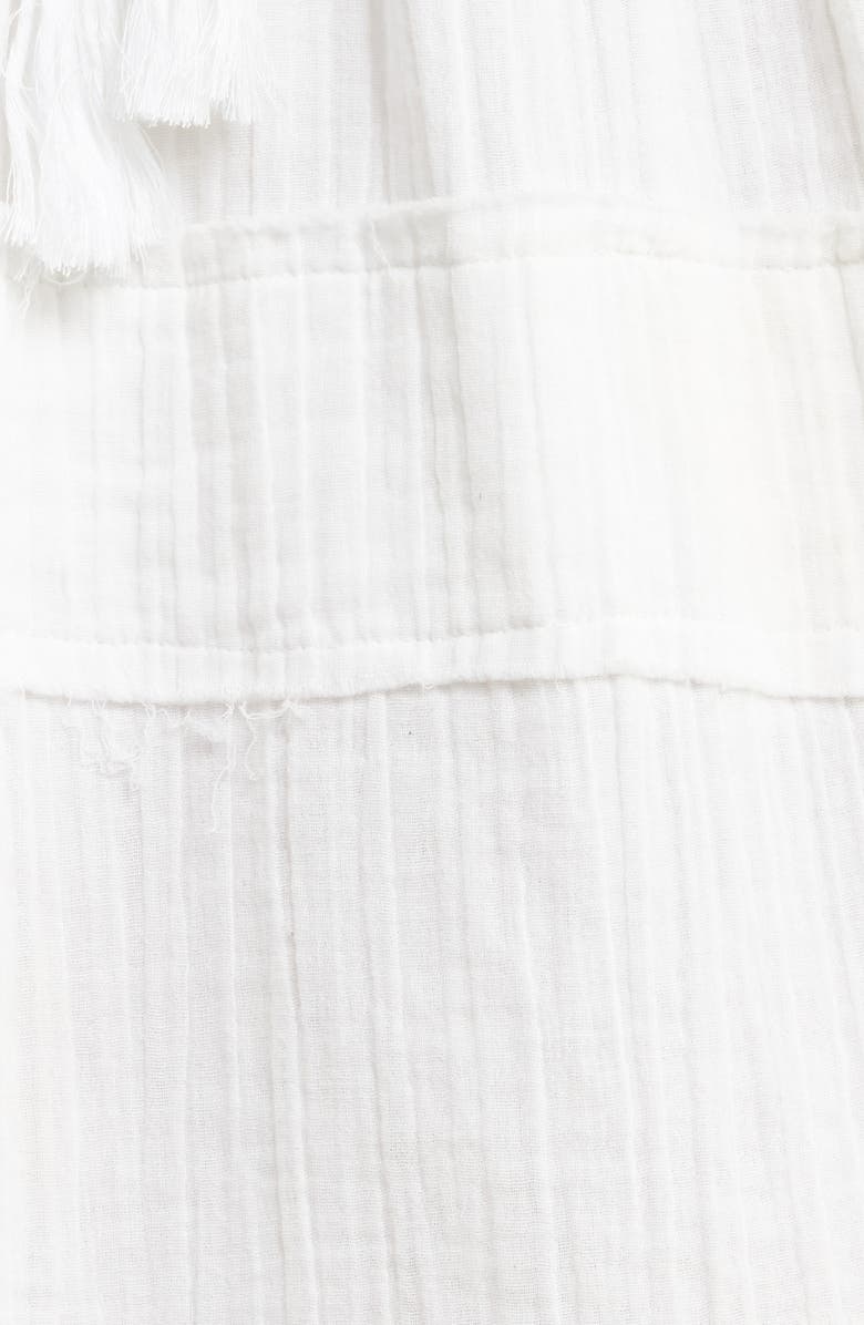 Elan Raw Edge Halter Cotton Cover-Up Dress, Alternate, color, White