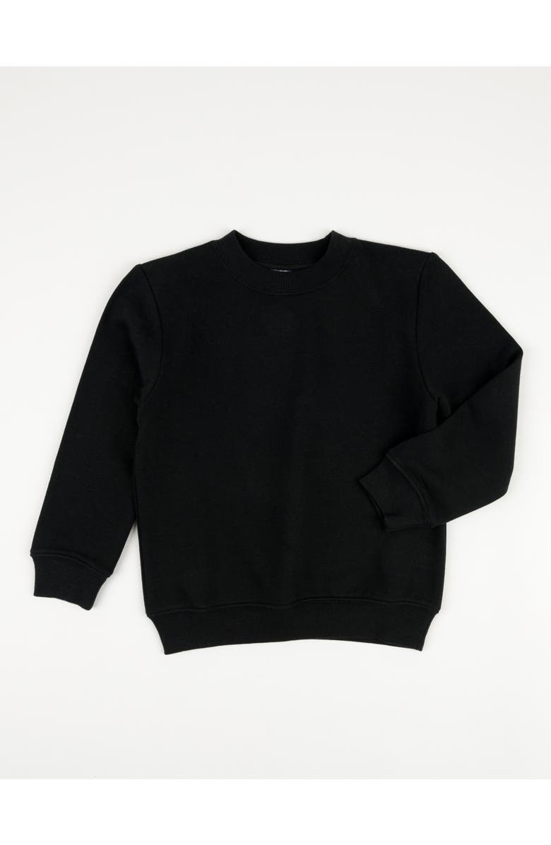 Leveret Kids Pullover Sweatshirt, Long Sleeve, Solid Colors, Alternate, color, Black