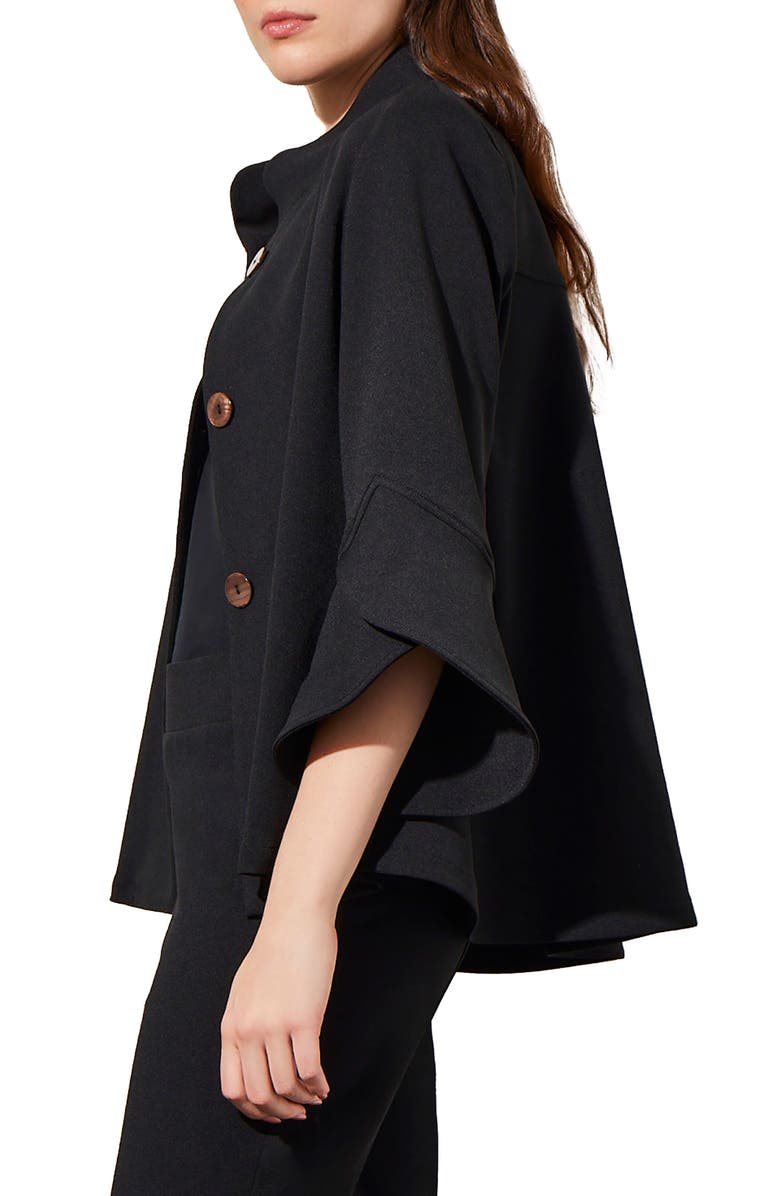 Ming Wang Bell Sleeve Crepe Jacket, Alternate, color, 