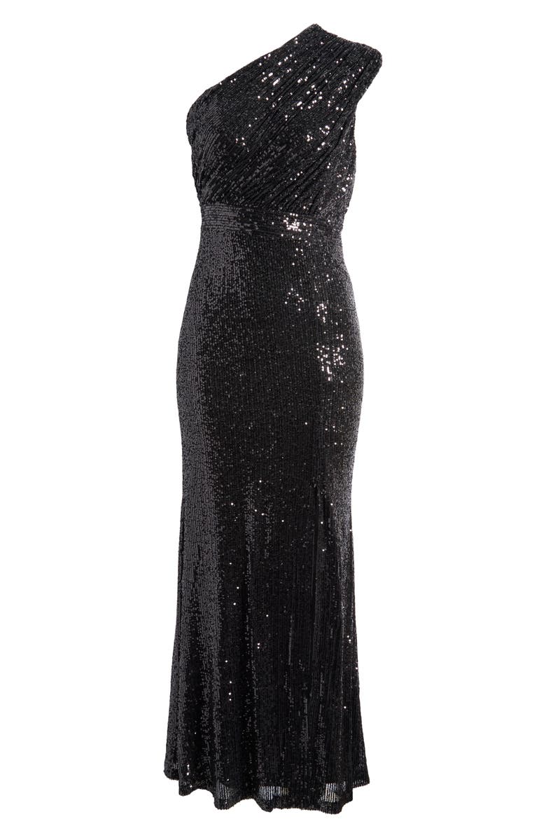 Vince Camuto Sequin One-Shoulder Sheath Gown, Alternate, color, 