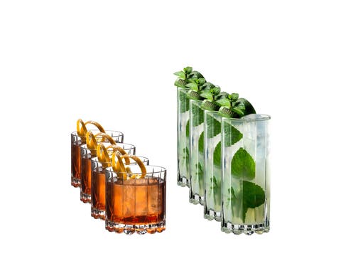 8 Piece Bar Glassware Set, 4 Rocks and 4 Highball