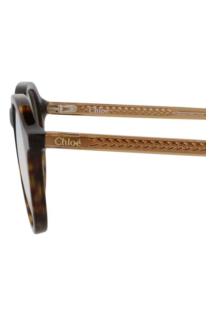 Chloé 47mm Round Optical Glasses, Alternate, color, Havana Brown Transparent