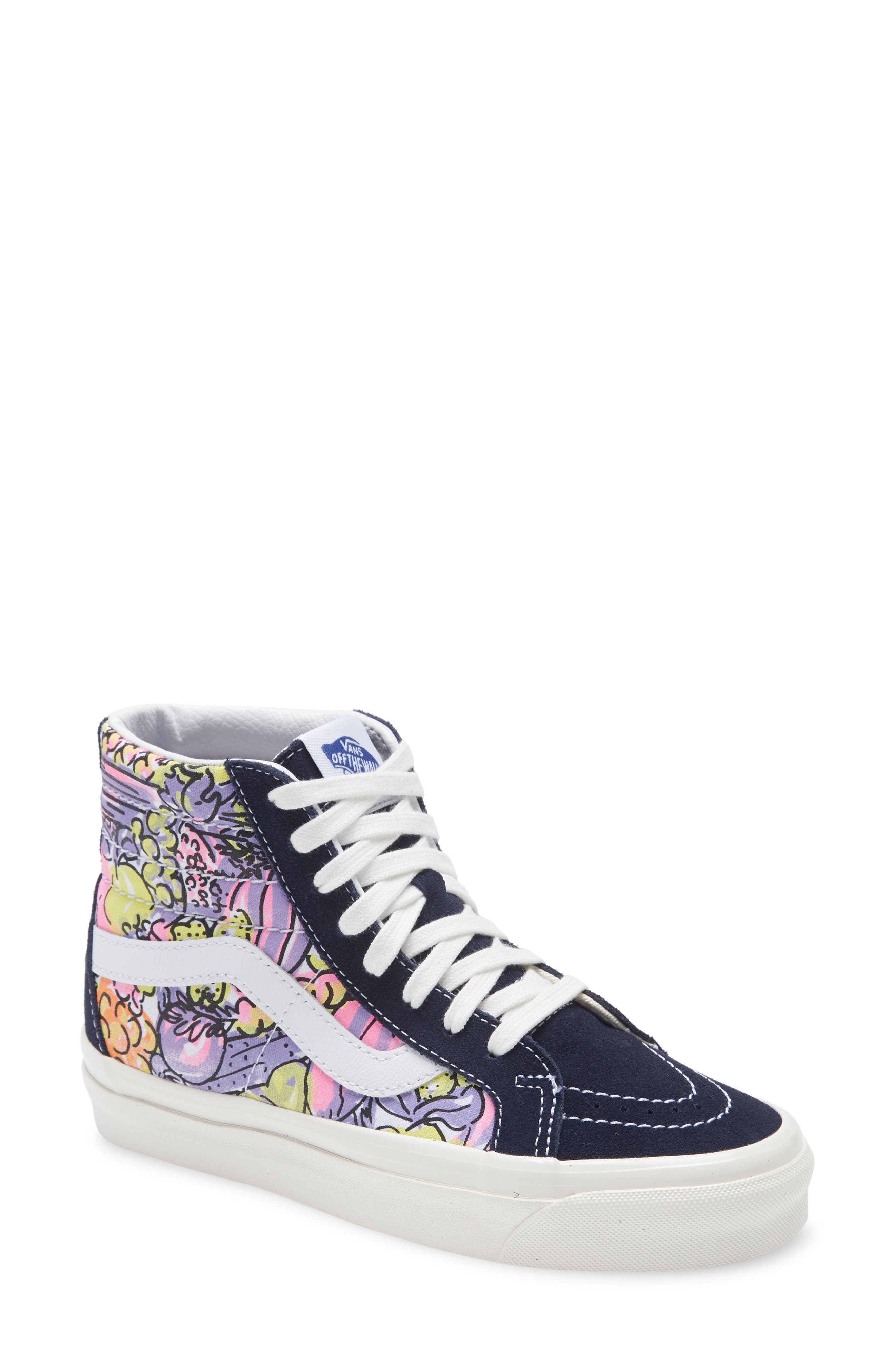 Sk8-Hi 38 DX High Top Sneaker, Main, color, PARISIAN NIGHT/ VEGGIES PRINT