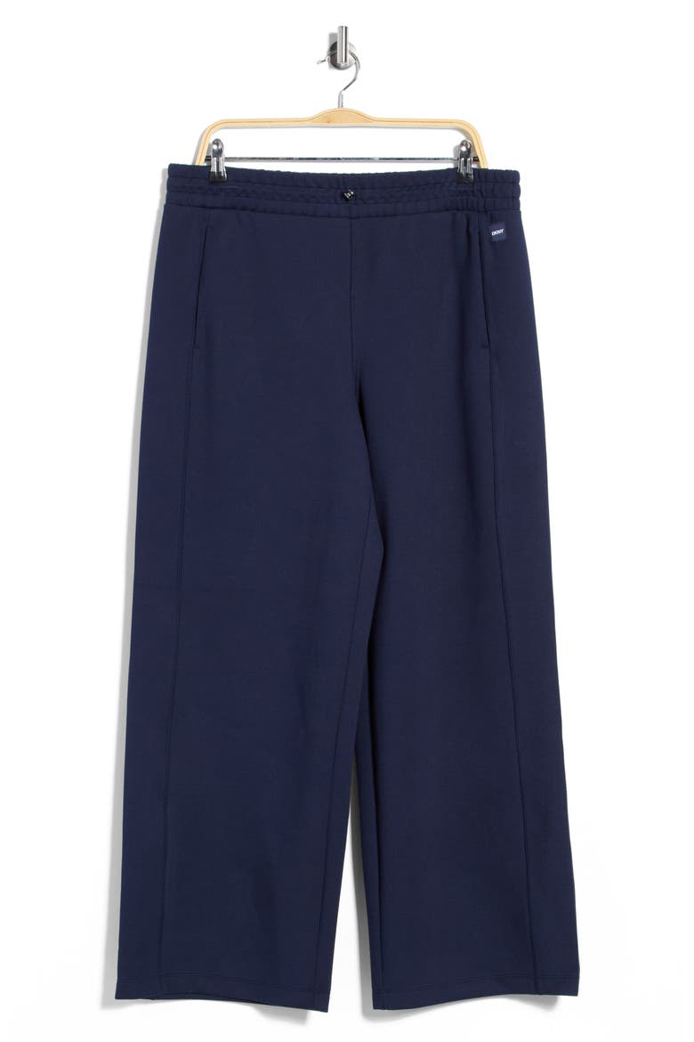 Highline Rib High Waist Wide Leg Pants, Main, color, PEACOAT