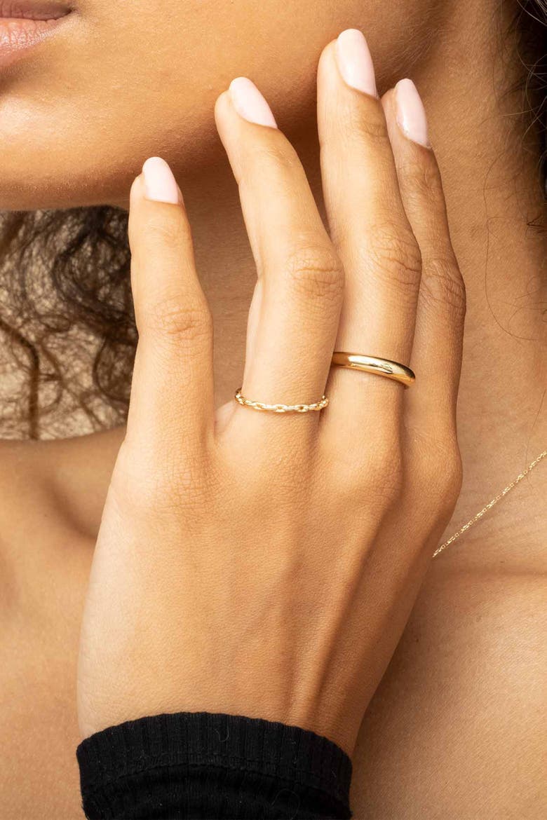 14K Gold Venice Link Stackable Ring, Alternate, color, Yellow Gold