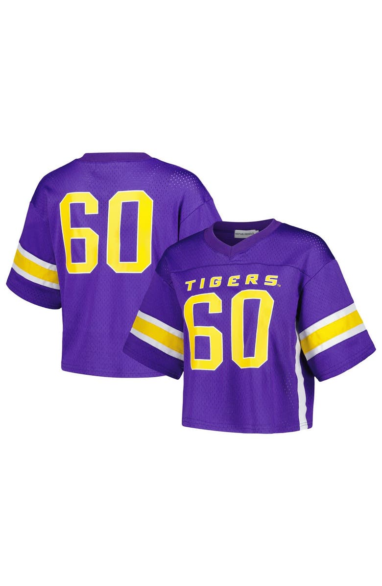 Established & Co. Women's Established & Co. Purple LSU Tigers Fashion Boxy Cropped Football Jersey, Alternate, color, Purple