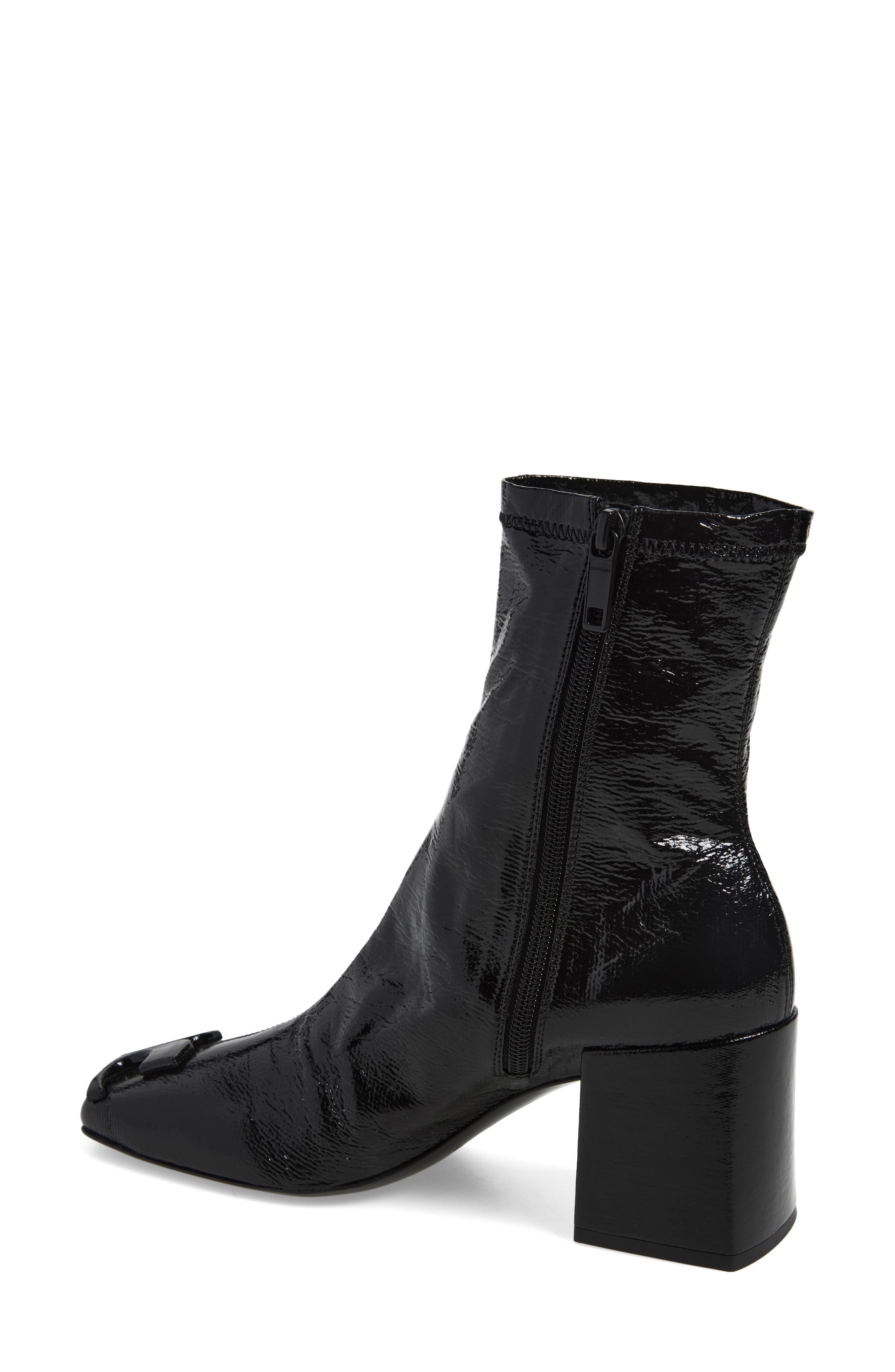Courrèges Re-edition Vinyl Ankle Boot, Alternate, color, Black
