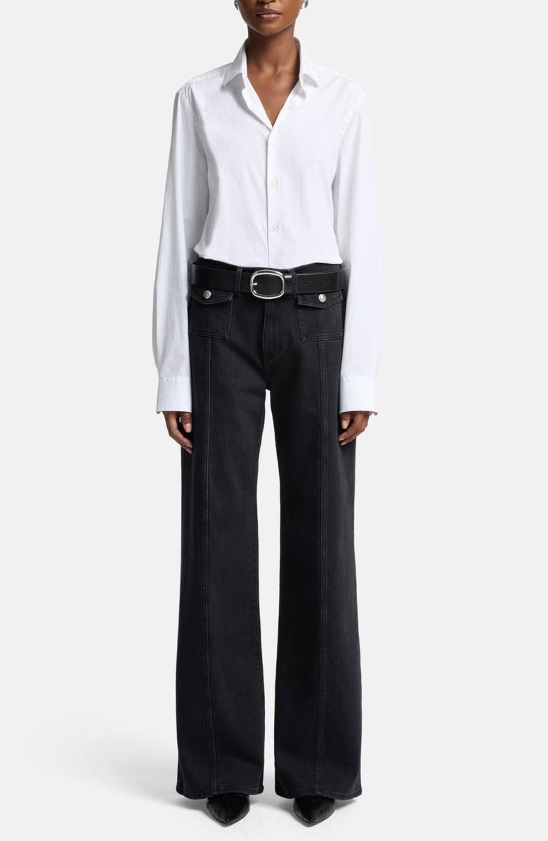 7 For All Mankind Lotta Seamed Patch Pocket Wide Leg Jeans, Alternate, color, Thunder Storm