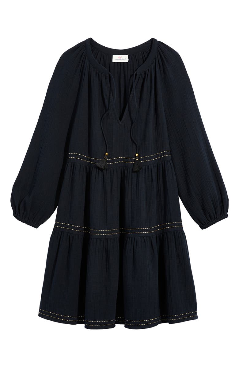 vineyard vines Gauzy Linen Cover-Up Dress, Alternate, color,