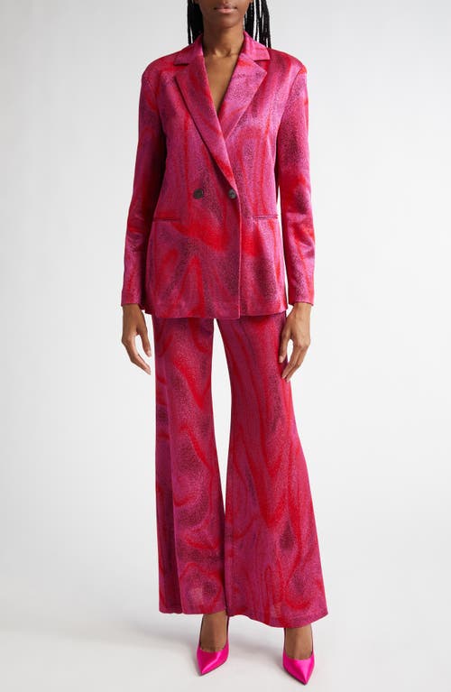 Maccapani The Easy Metallic Flare Pants In Red
