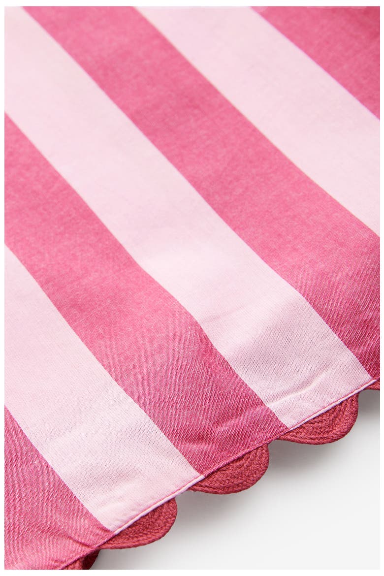 Stripe Cotton Scallop Hem Shorts, Alternate, color, PINK