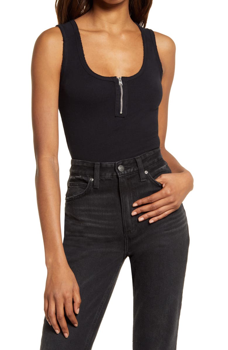 AllSaints Alicia Rib Bodysuit, Main, color,