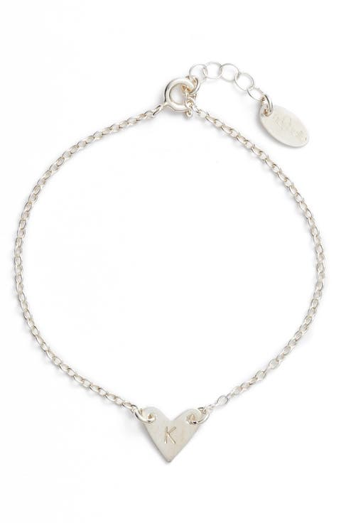 Initial Heart Bracelet
