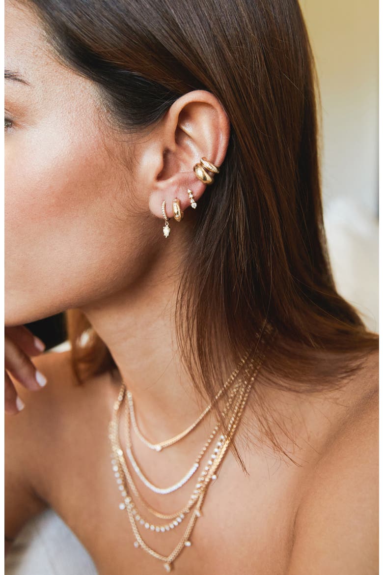 Thick Round Ear Cuff, Alternate, color, YELLOW GOLD
