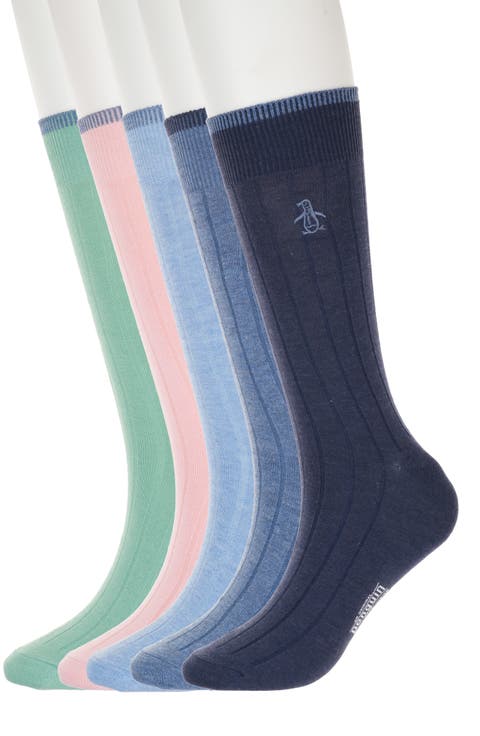 Assorted 5-Pack Rib Dress Socks