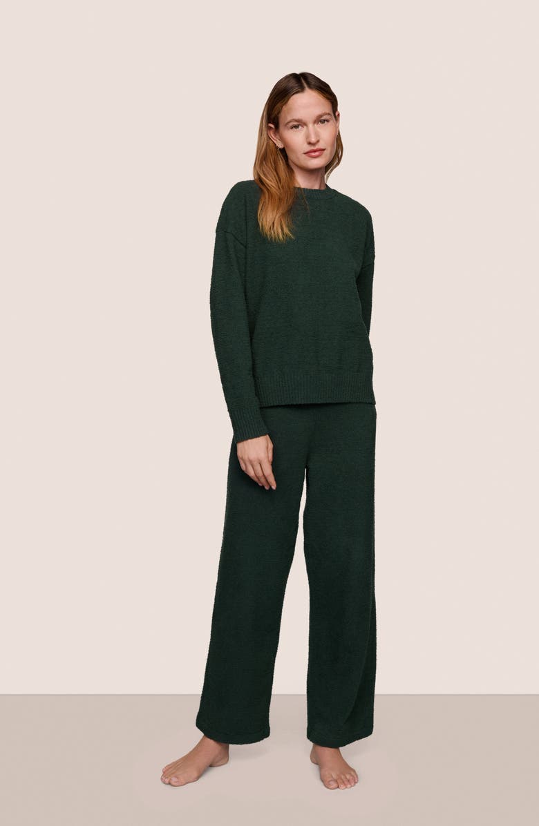 Eberjey Recycled Bouclé Crewneck Top, Alternate, color, Pine