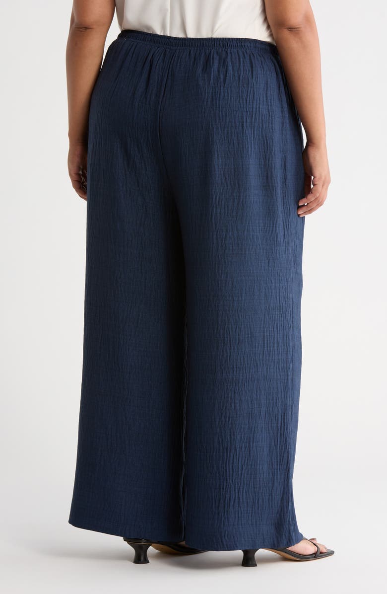 MAX STUDIO Wied Leg Drawstring Pants, Alternate, color, Heather Navy