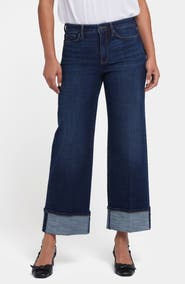NYDJ Teresa Cuffed Ankle Wide Leg Jeans
