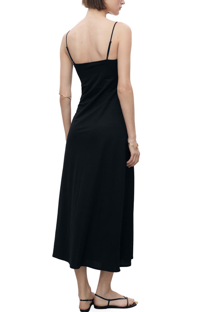 MANGO Bow Midi Dress, Alternate, color, Black