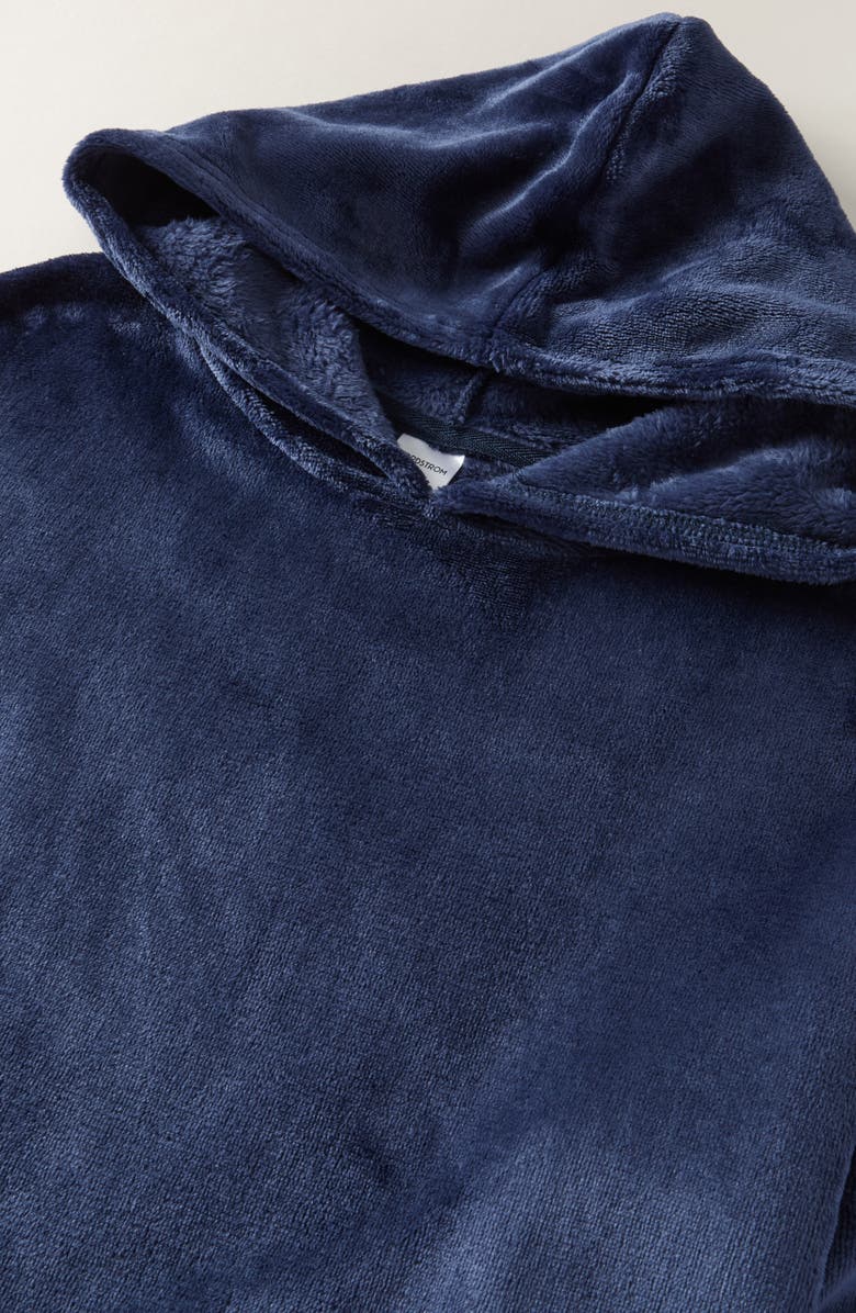 Nordstrom Kids' Oversize Fleece Sleeper Hoodie, Alternate, color, Navy Peacoat