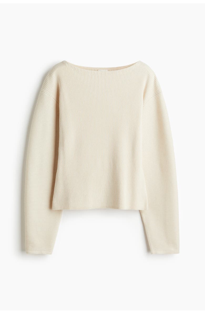 H&M Rib-knit Top, Main, color, Light Beige