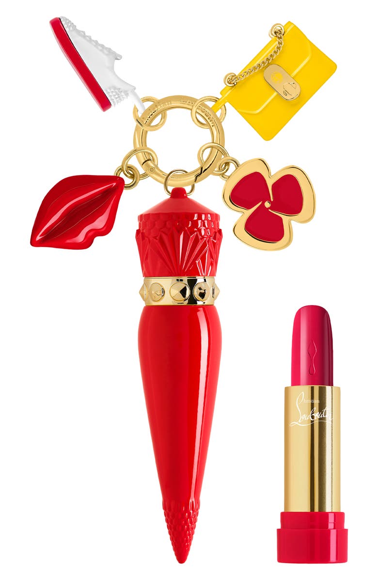 Christian Louboutin So Glow Rouge Louboutin Lipstick Charm, Alternate, color, 