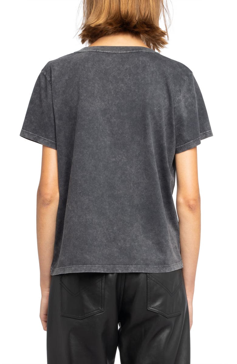 Zadig & Voltaire Alys Crystal Logo T-Shirt, Alternate, color, Black