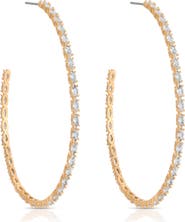 Ettika Large Marquise Cubic Zirconia Hoop Earrings