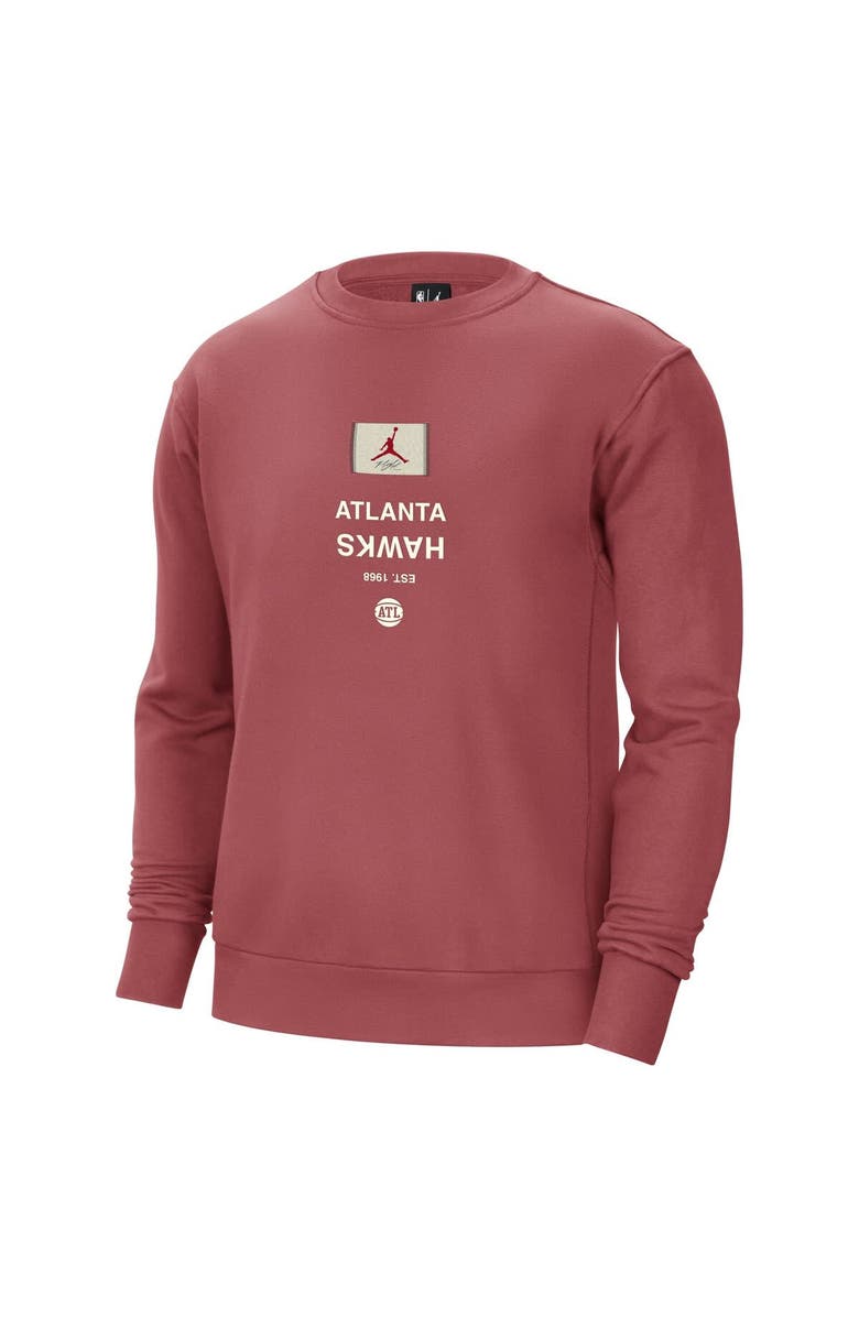 Jordan Brand Men's Jordan Brand Red Atlanta Hawks Courtside Statement Edition Heavyweight Pullover Sweatshirt, Alternate, color, Red