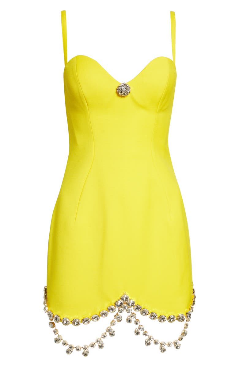 Area Draped Crystal Stretch Wool Dress, Alternate, color, 