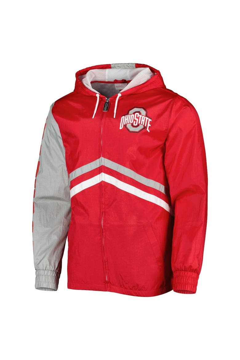 Men's Mitchell & Ness Scarlet Ohio State Buckeyes Undeniable Full-Zip Windbreaker Jacket, Alternate, color, Scarlet