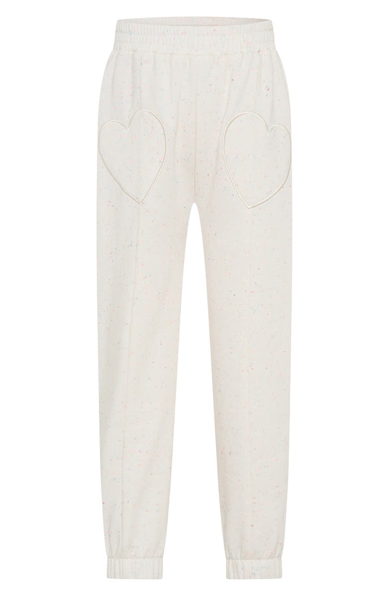 TINY TRIBE Kids' Heart Sweatpants, Alternate, color, Ecru