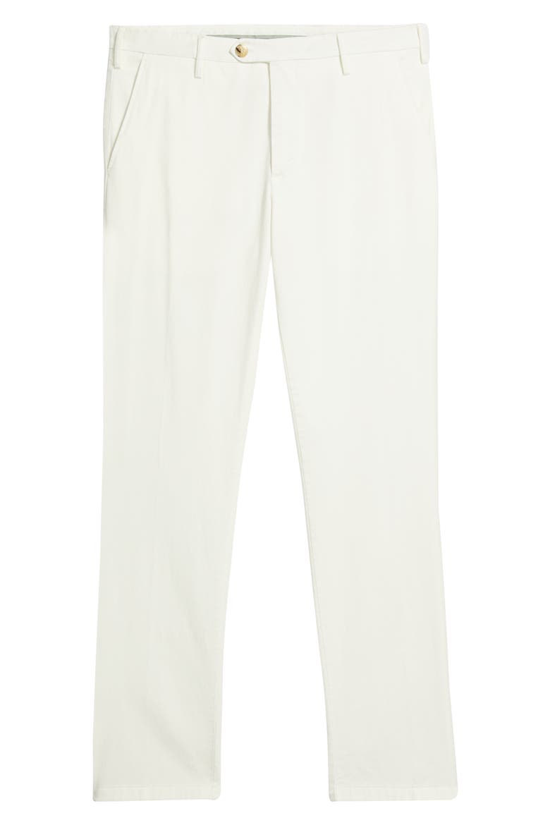 Flat Front Stretch Cotton Blend Twill Chinos, Alternate, color, WHITE