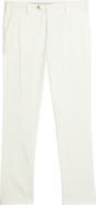 Canali Flat Front Stretch Cotton Blend Twill Chinos