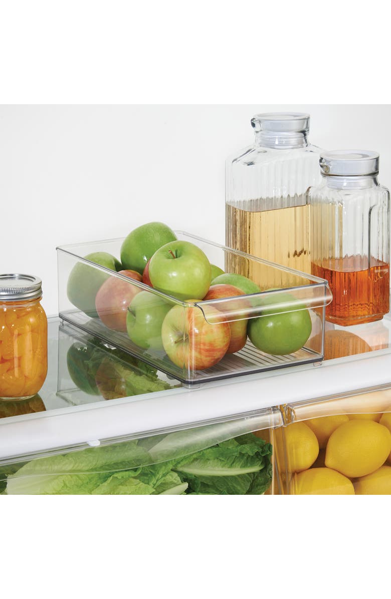 iDesign Large Stackable Fridge Bin with Handle - Set of 6 - Clear, Alternate, color, Clear