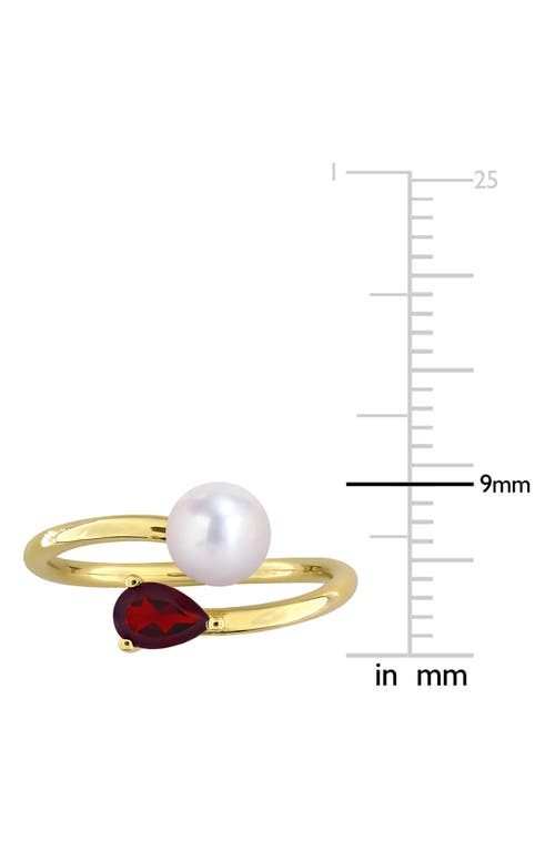 Delmar Cultured Pearl & Semiprecious Stone Crossover Ring In Red