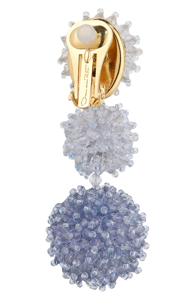 Oscar de la Renta Triple Pompom Beaded Drop Earrings, Alternate, color, Blue Multi